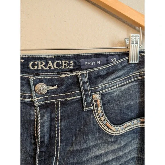 Grace in LA Women's Blue Boot Cut Jeans - Picture 3 of 9